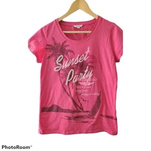 Bossini Fushia Sunset Party  Graphic Tee Shirt
